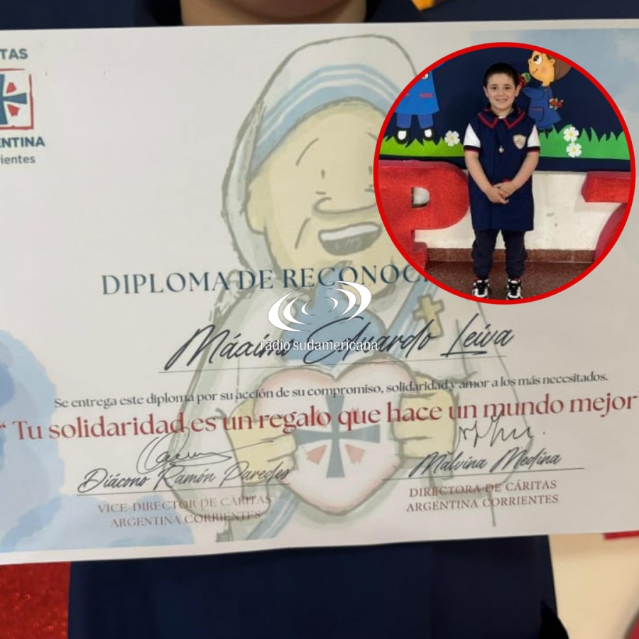 TIENE 5 AÑOS, DONÓ SUS AHORROS PARA QUIENES MÁS LO NECESITAN Y FUE HOMENAJEADO