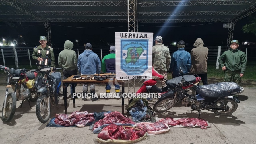 DEMORARON A SEIS HOMBRES QUE TRANSPORTABAN CIERVOS FAENADOS